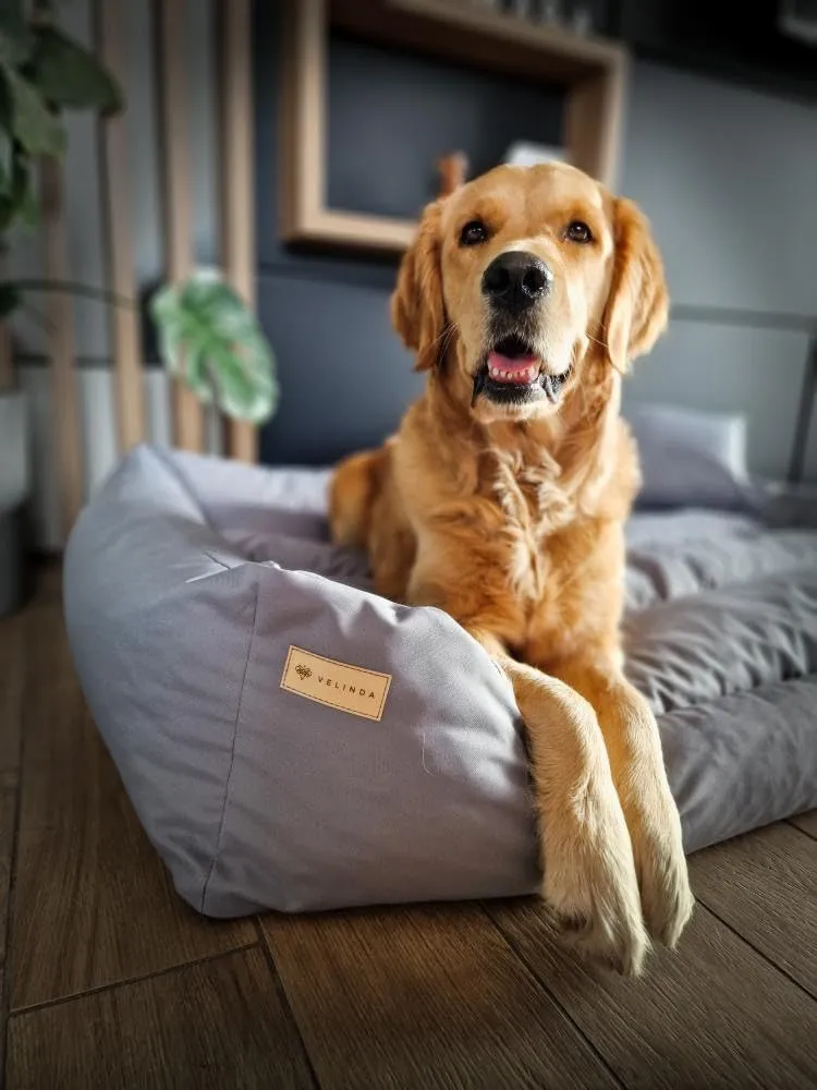 Velinda Panier Couchage Chien 120x90cm Gris Coussin