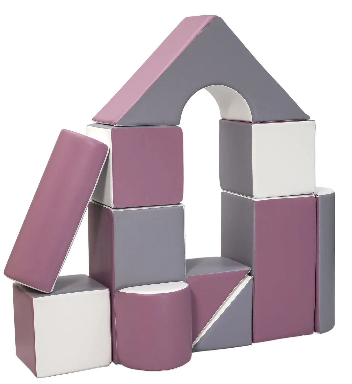 Velinda Blocs mousse 11 pièces pastel rose bleu jaune motricité