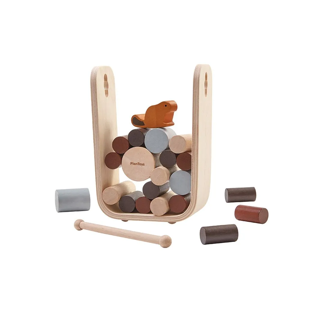 PlanToys Timber Tumble jeu adresse castor 1-4 joueurs