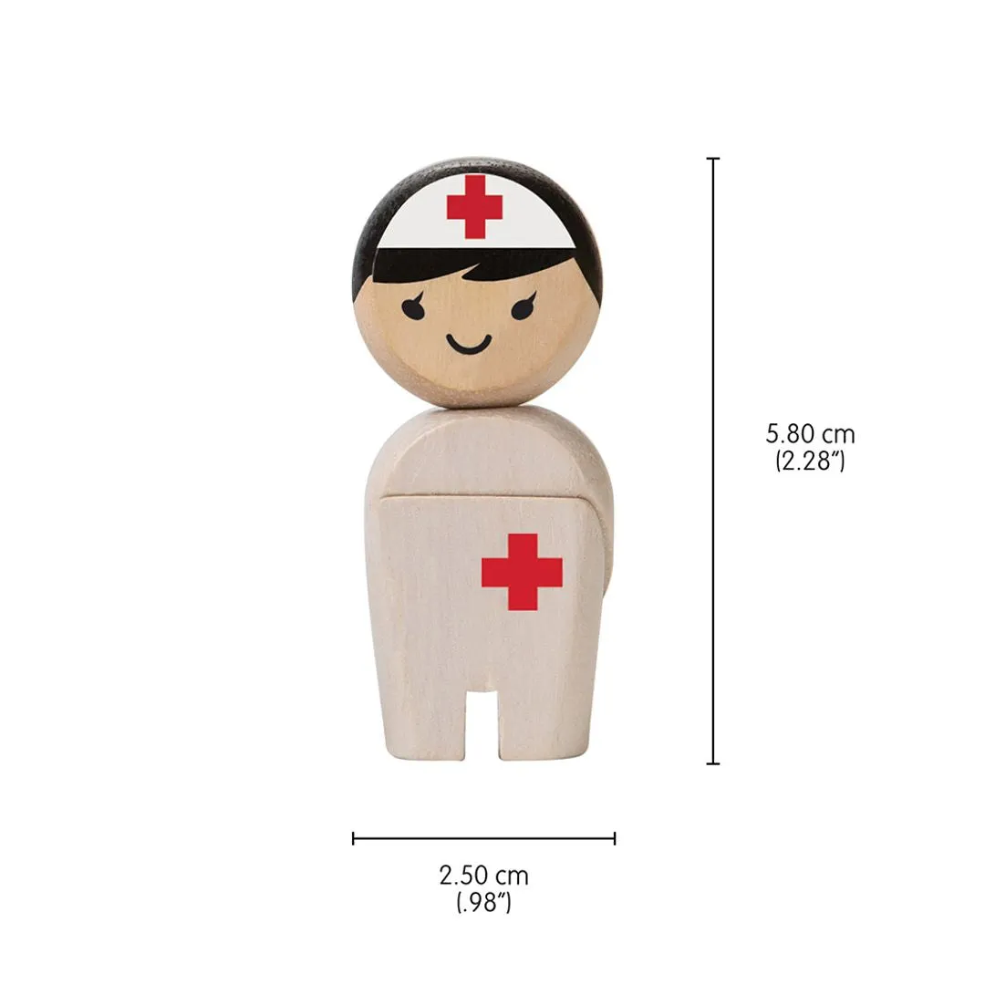 PlanToys Rescue Crew figurines secours bois 4 pièces