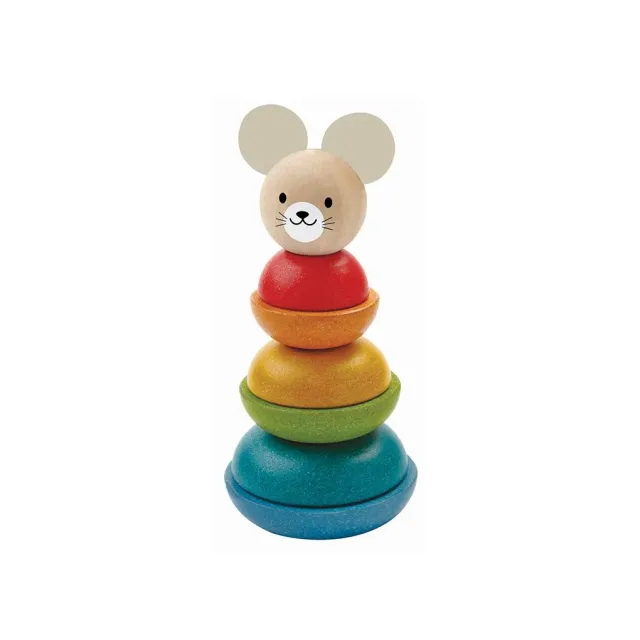 PlanToys Souris Anneaux à empiler jouet bois 12 mois