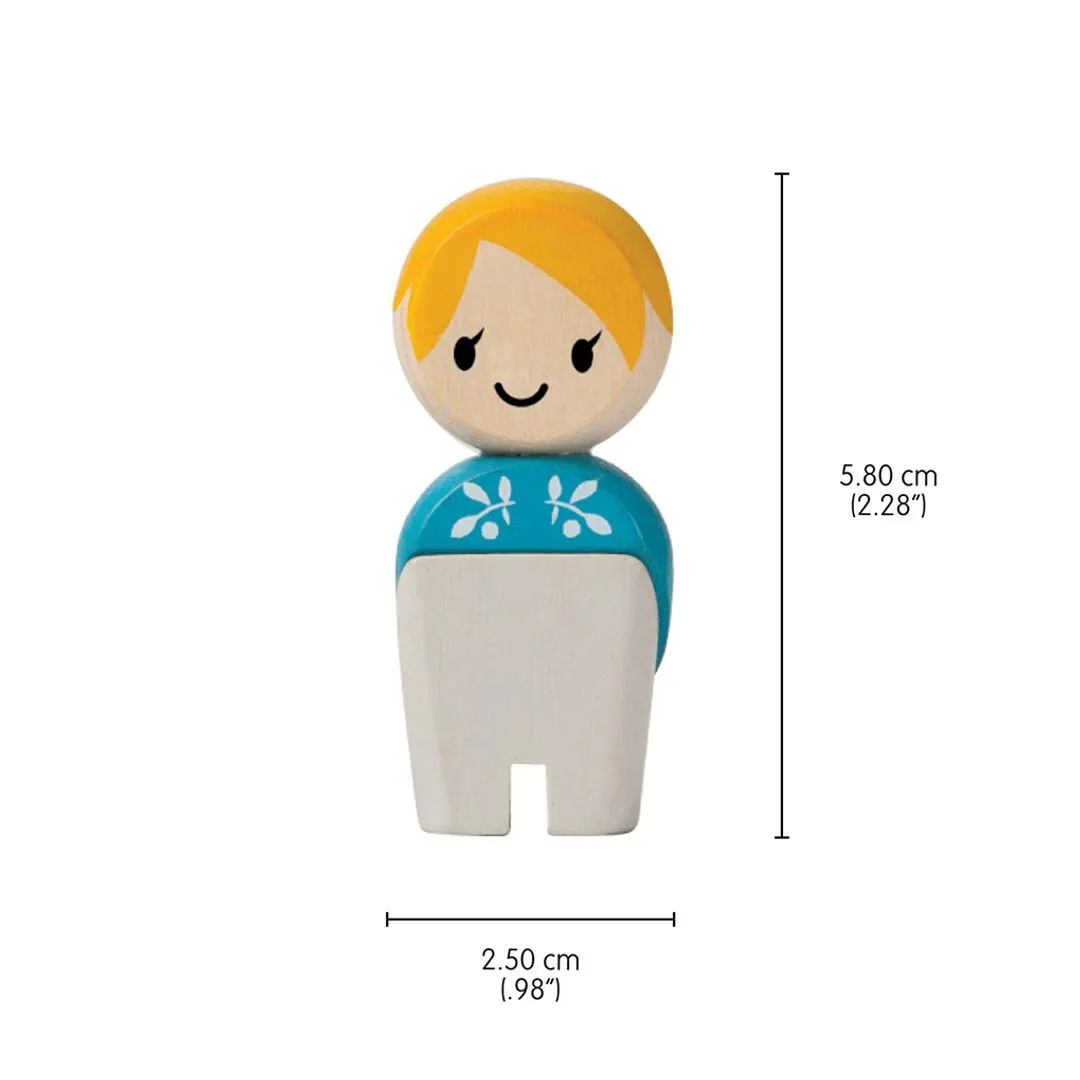 PlanToys Family famille poupées peau claire bois dès 3 ans