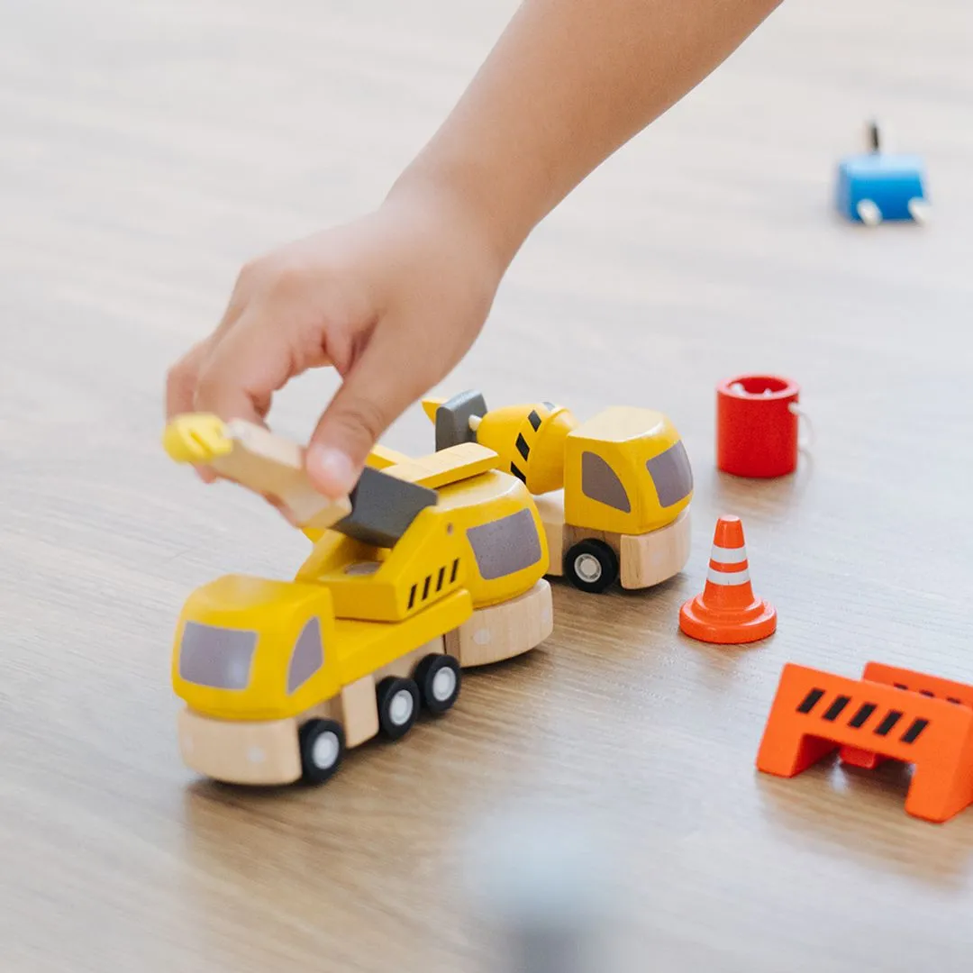 PlanToys Highway Maintenance véhicules chantier bois