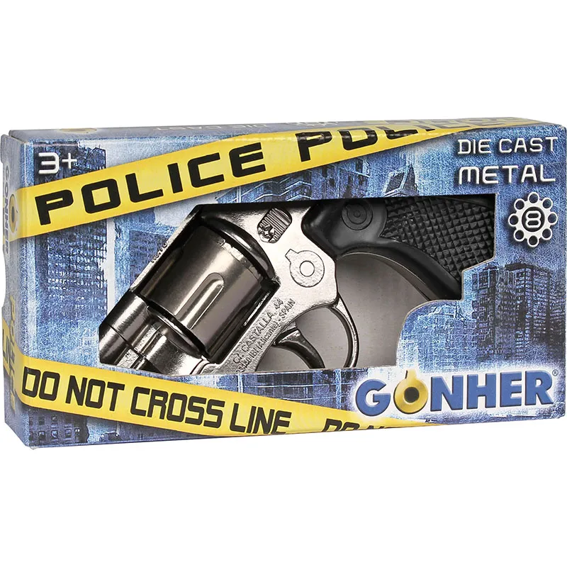 Gonher Police revolver jouet 8 coups noir