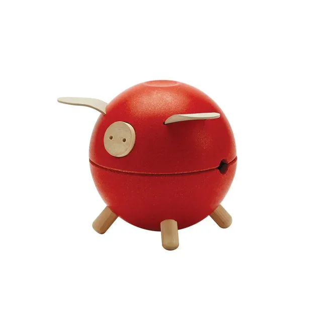 PlanToys Orchard Tirelire cochon rouge bois dès 3 ans