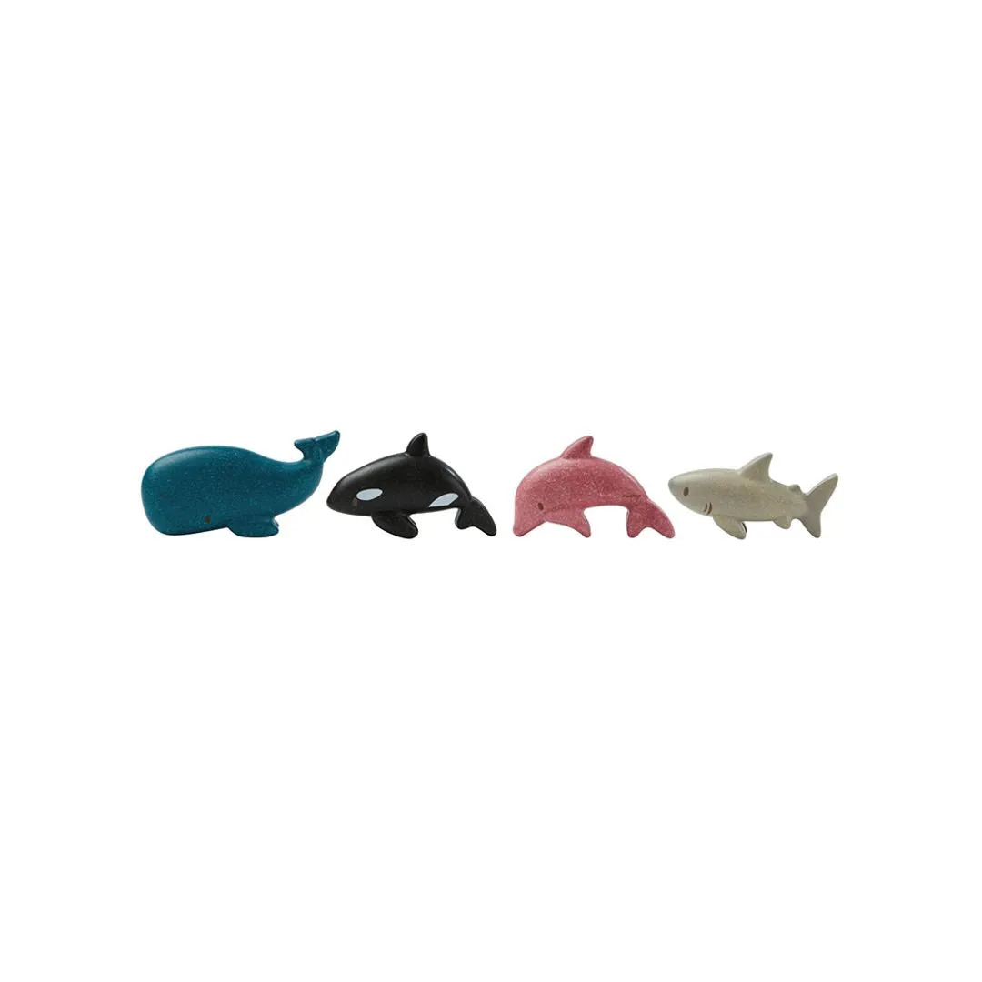 PlanToys Sea Life Set figurines marines bois 4 pièces