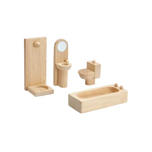 PlanToys Bathroom Classic salle de bain poupée bois 4 pièces