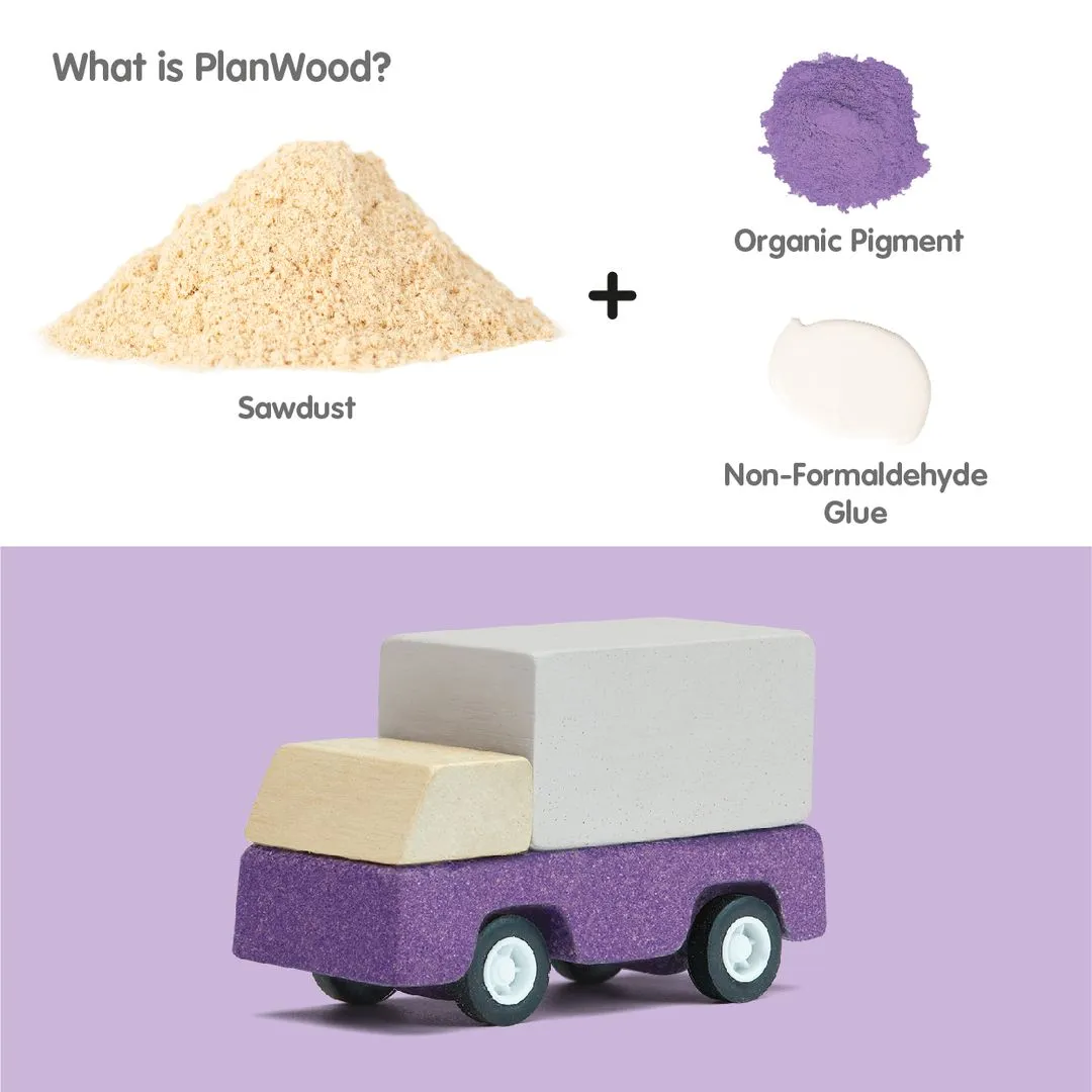 PlanToys Purple Delivery Truck camion bois violet