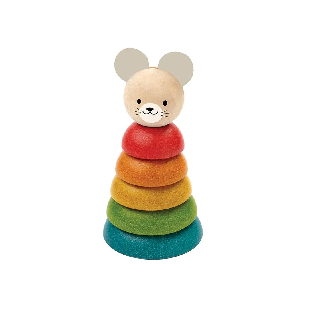 PlanToys Souris Anneaux à empiler jouet bois 12 mois