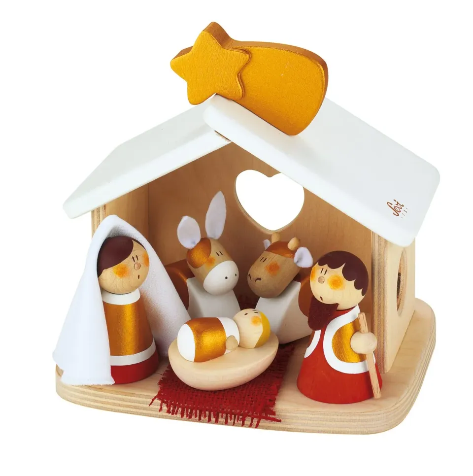Sevi crèche Noël bois 5 figurines 7,5 cm
