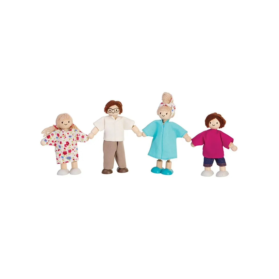 PlanToys Doll Family famille poupées bois 4 figurines