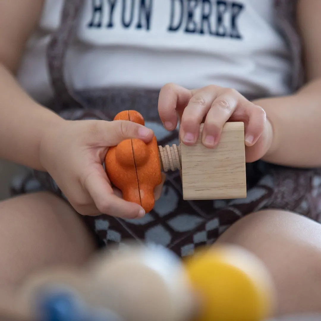 PlanToys Nuts & Bolts jeu de vissage écrous en bois 2 ans
