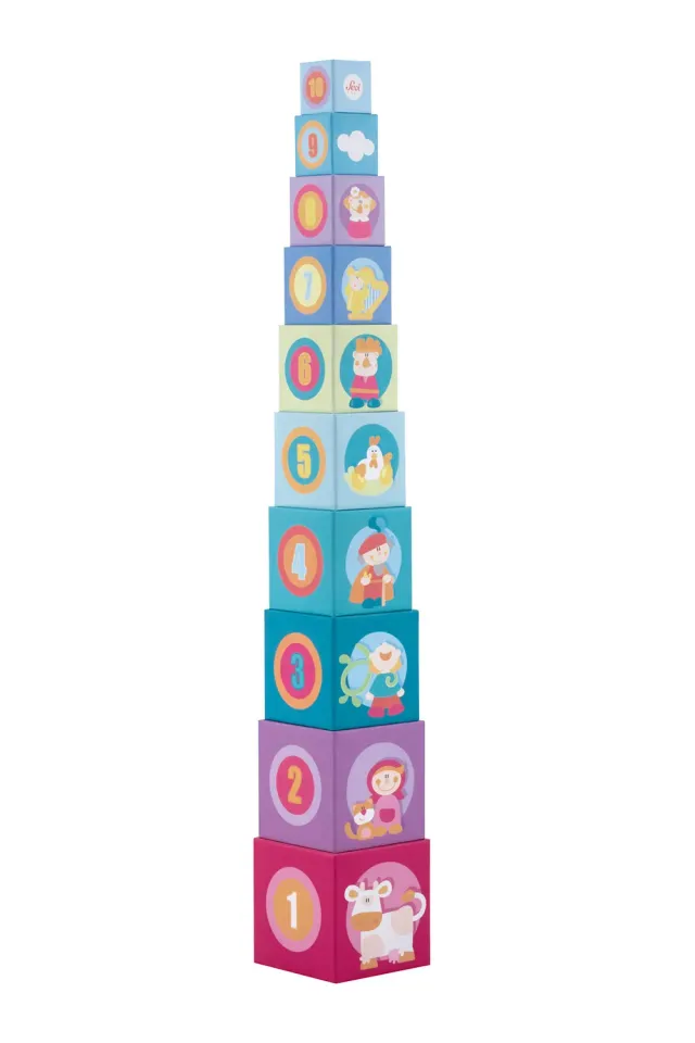 Sevi Cubes Conte de Fées tour empilable 10 cubes bois
