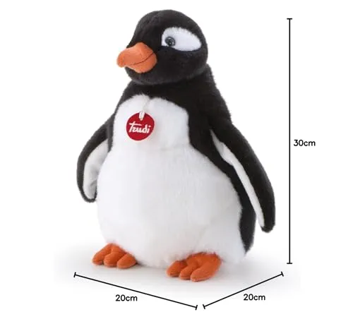 Trudi Gina manchot peluche 35 cm lavable noir blanc