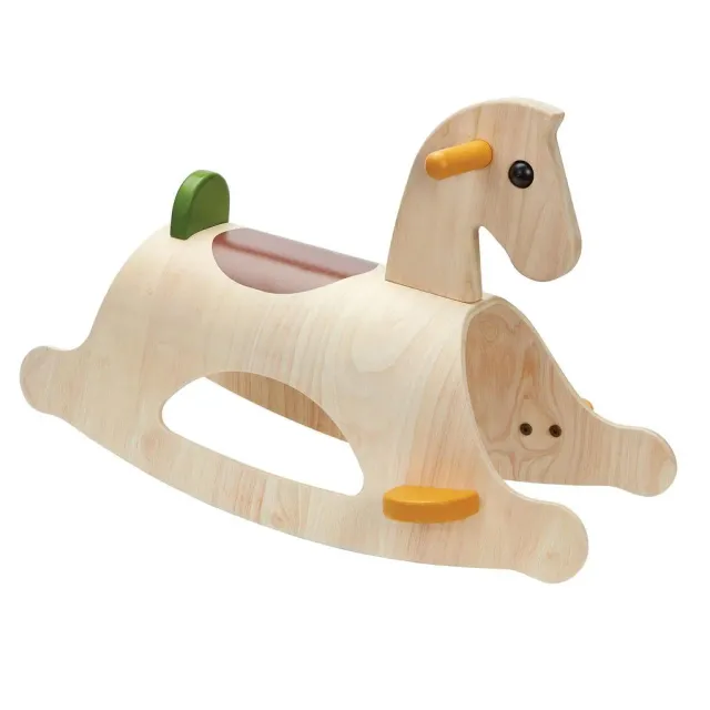 PlanToys Palomino cheval à bascule rouille bois