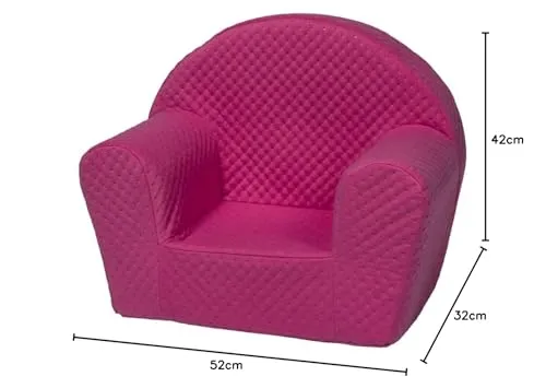Velinda fauteuil enfant mousse rose 52cm déhoussable