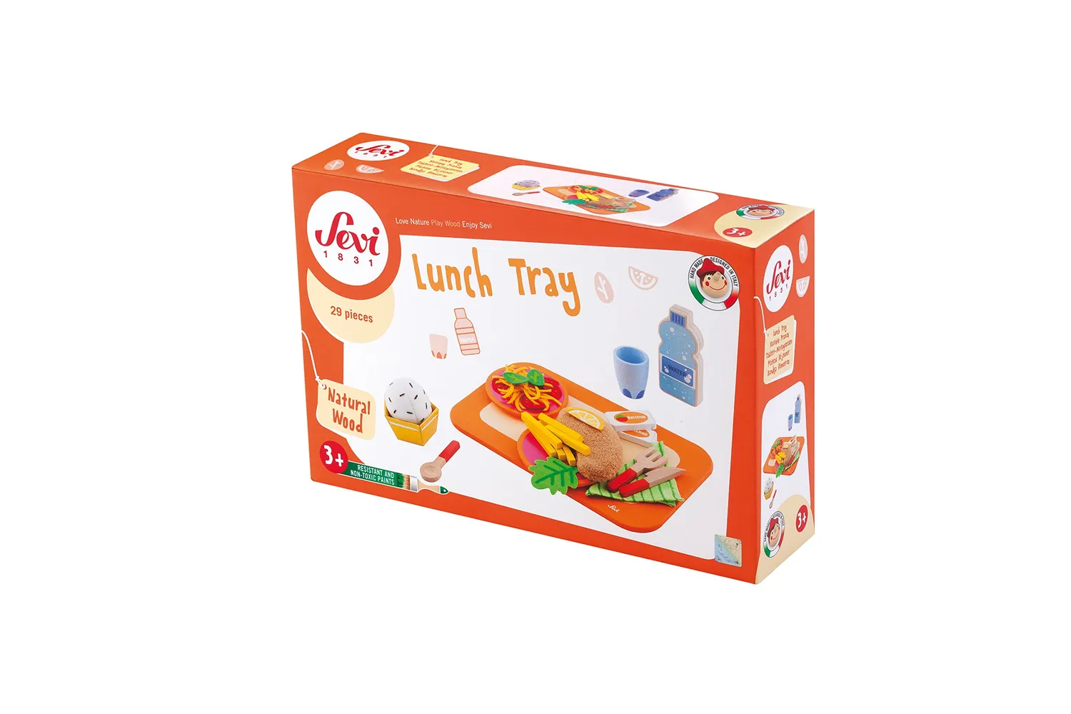 Trudi Sevi 82859 Plateau Déjeuner Bois 29 Pièces