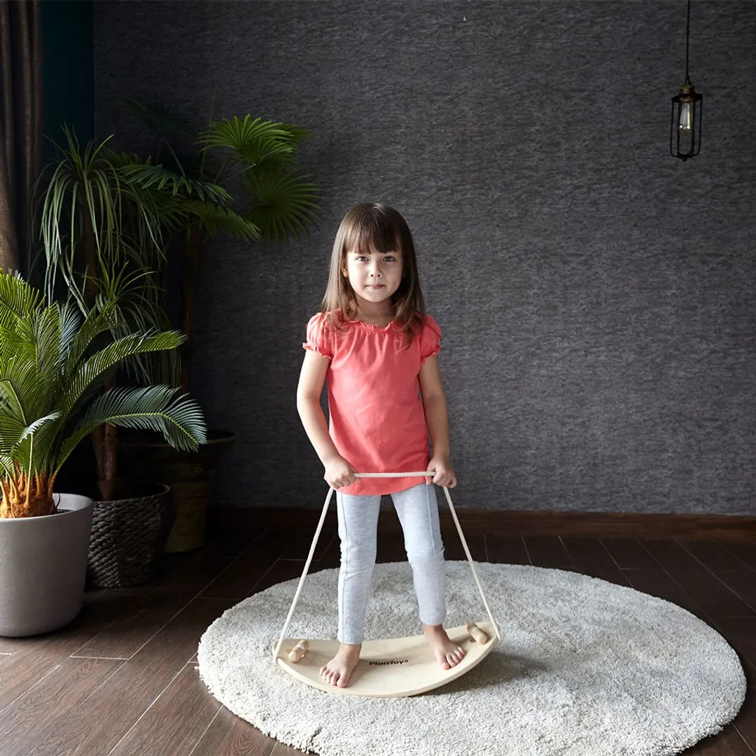 PlanToys Balance Board planche d'équilibre bois corde dès 3 ans
