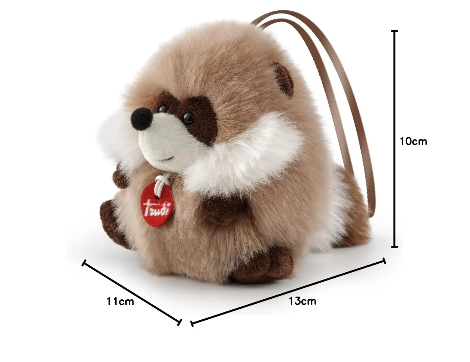 Trudi Sevi Charm raton-laveur boule peluche beige 11 cm