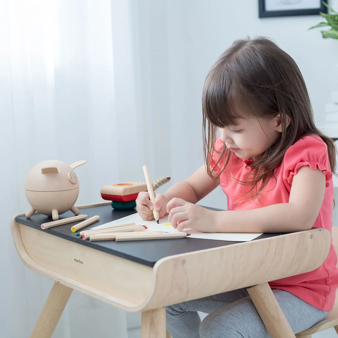 PlanToys Table Chair table chaise enfant noir ardoise