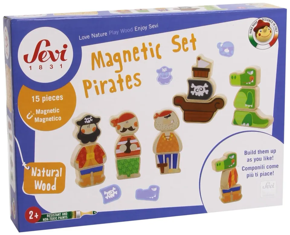 Sevi 82827 jeu construction magnétique pirates 15 pièces