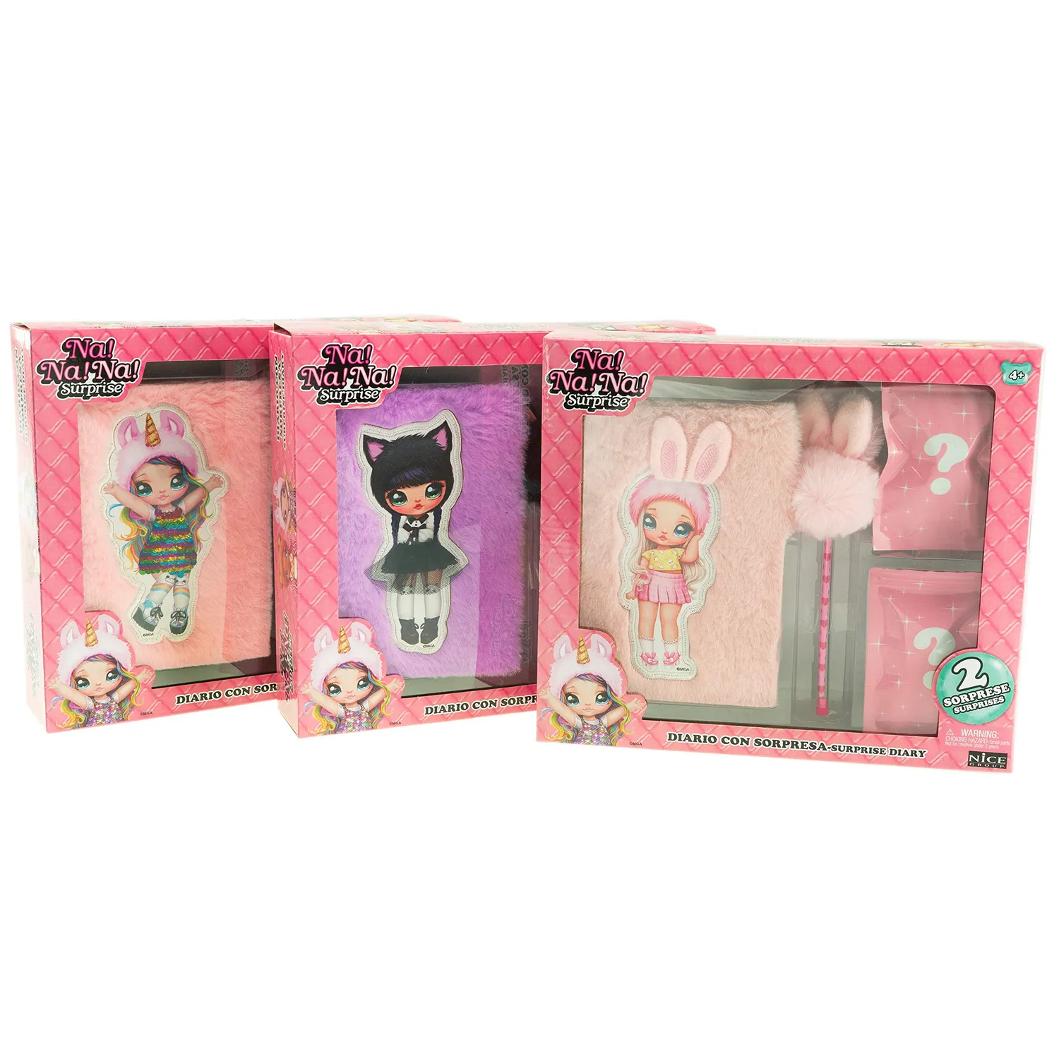 Na! Na! Na! Surprise Aubrey Heart journal peluche lapin 80 pages