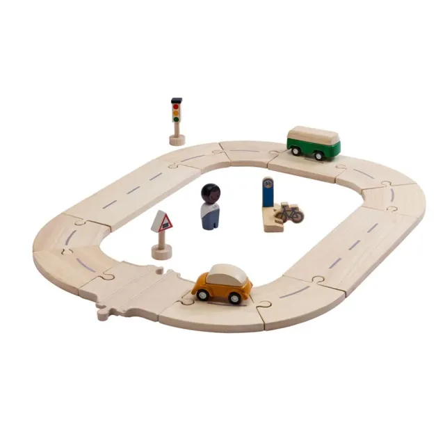 PlanToys My First Roadway circuit voiture bois 19 pièces