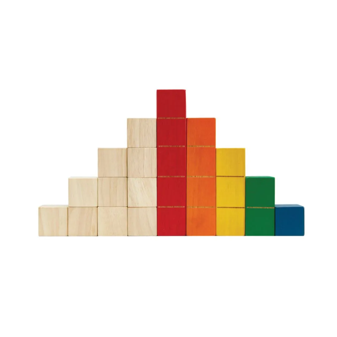PlanToys Unit Plus Blocs à compter couleur bois 18 mois