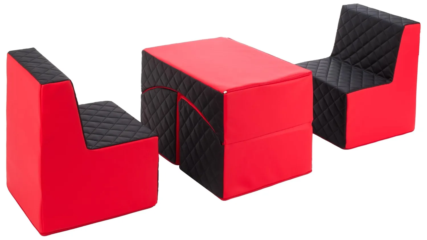 Velinda Repos 2 fauteuils + pouf enfant blanc violet