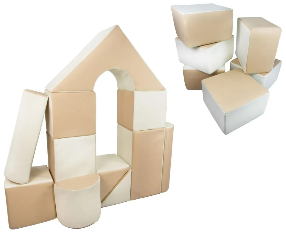Velinda château 17 blocs en mousse blanc cappuccino