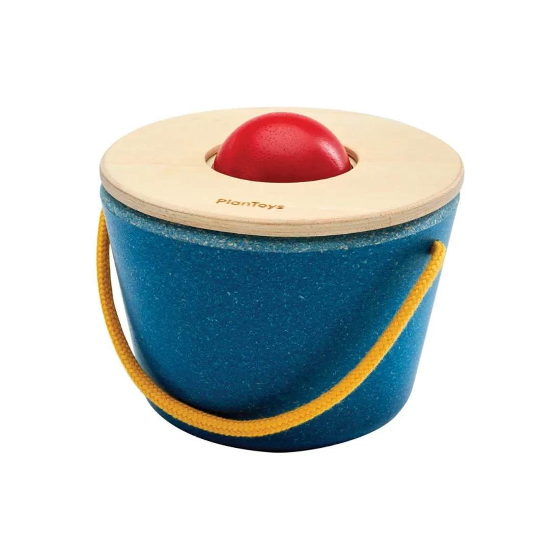 PlanToys Pop N Drop Bucket seau balle bois 12 mois