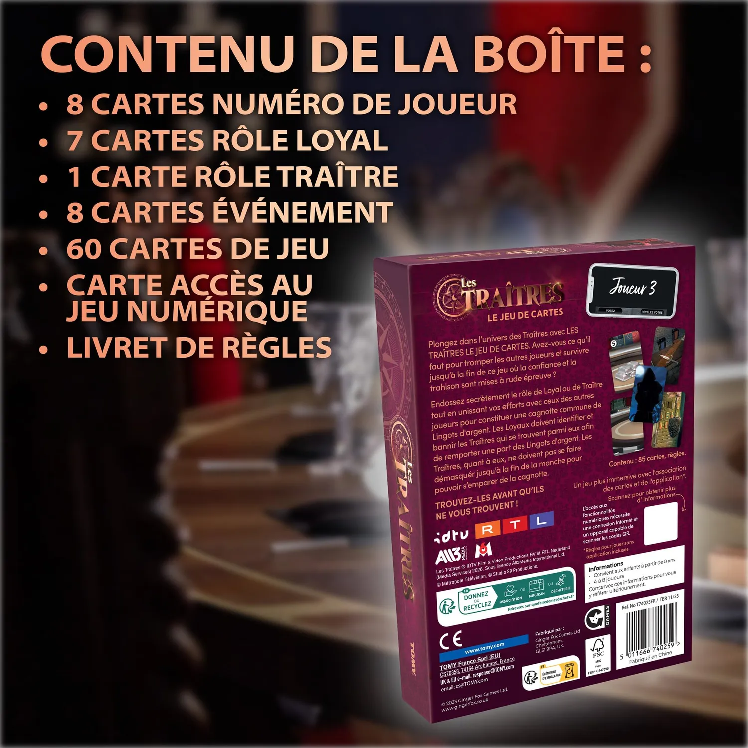 Tomy Les Traîtres Jeu de Cartes Bluff Dès 8 Ans