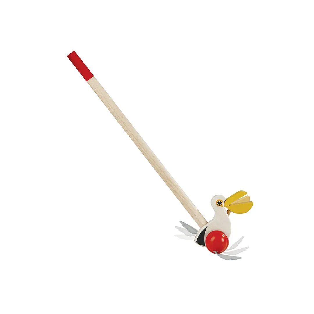 PlanToys Push-Along Pelican jouet à pousser dès 12 mois