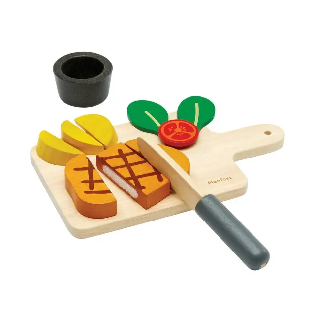 PlanToys Steak Set dinette steak 9 pièces