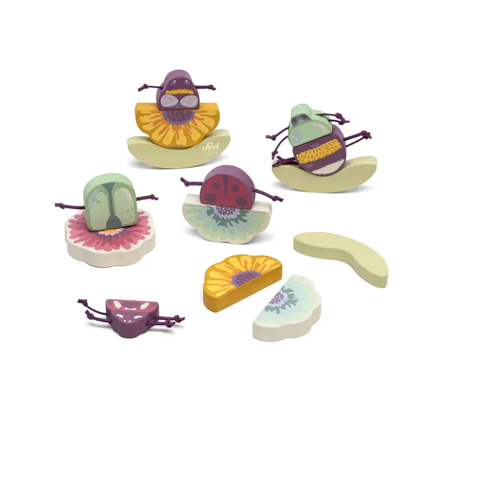 Trudi Sevi 83137 Mix Match jeu bois fleurs insectes