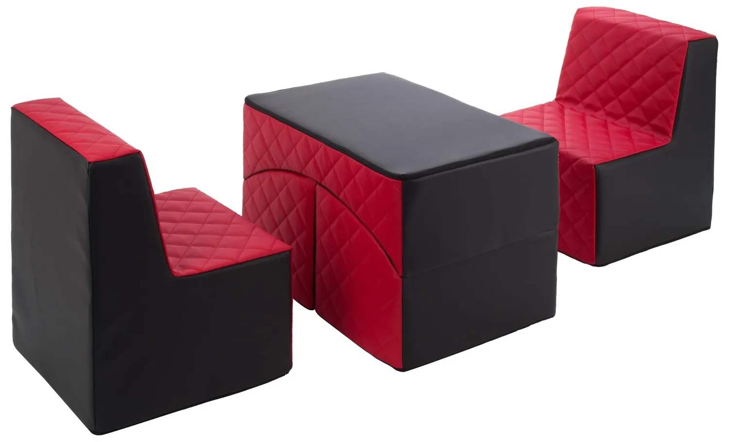 Velinda Repos 2 fauteuils + pouf enfant blanc violet