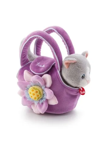 Trudi Pets 29729 peluche chaton dans son sac rose 15 cm