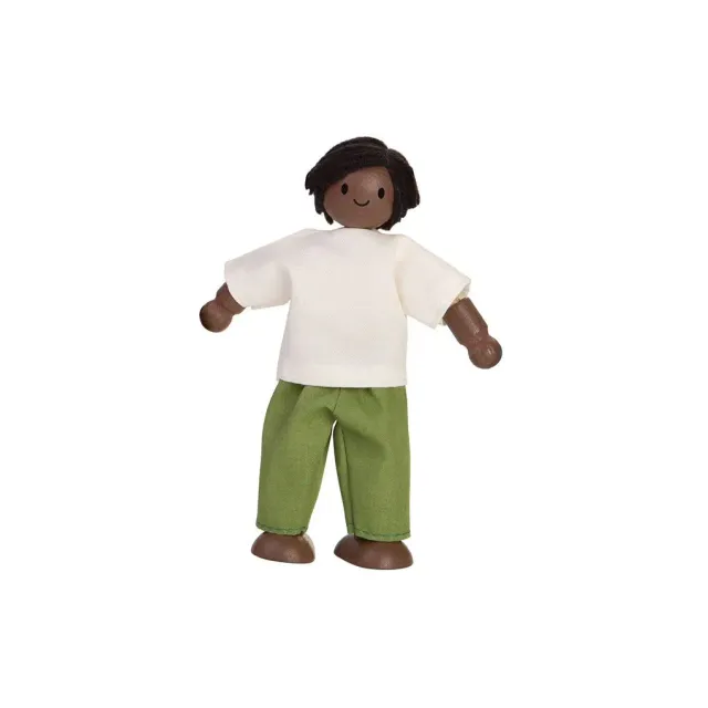 PlanToys Papa Figurine maison de poupée peau foncée bois