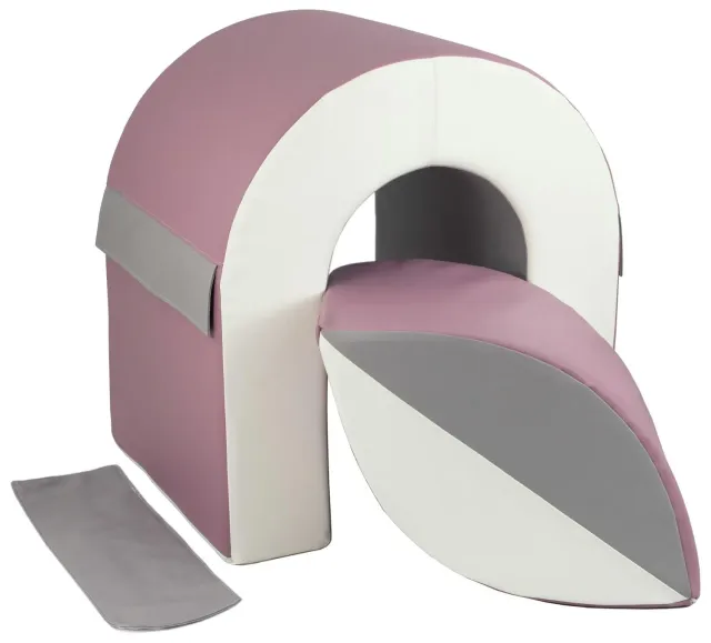 Velinda Tunnel set 2 blocs mousse blanc gris violet motricité
