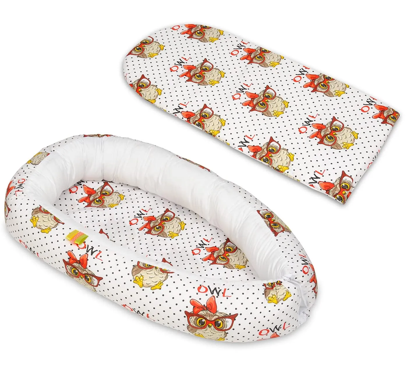 Velinda cocon bébé gigoteuse coton hiboux blanc