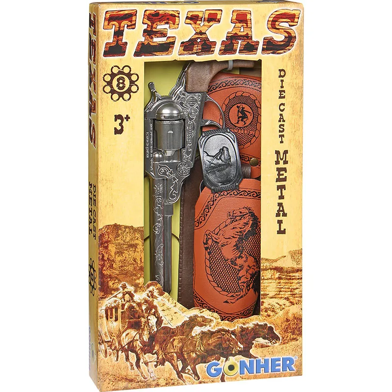 Gonher Texas Set pistolet à amorces 8 coups métal