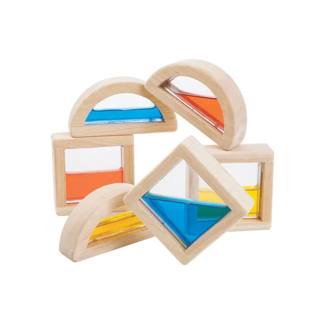 PlanToys Water Blocks cubes eau bois dès 3 ans lot 6