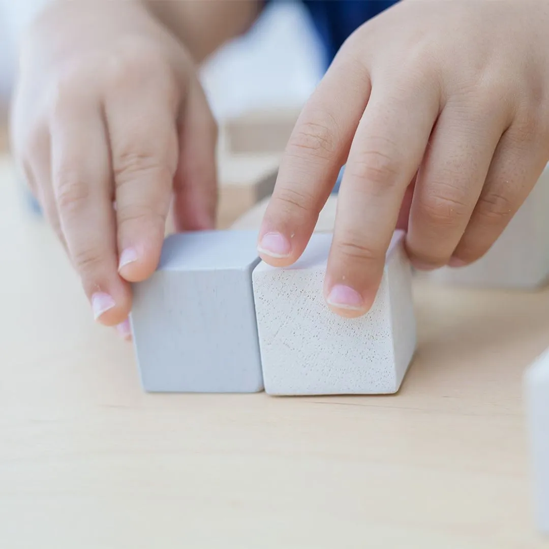 PlanToys Cubes jeu maths bois empilable
