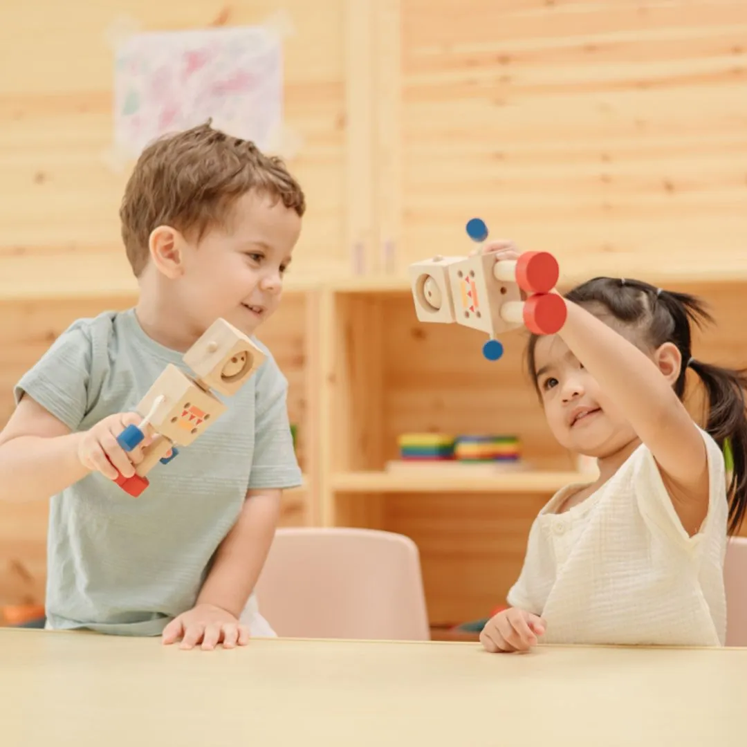 PlanToys Moodbot robot émotions bois dès 2 ans