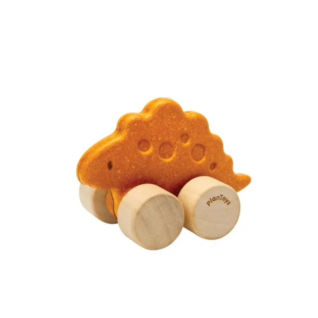 PlanToys Dino Stego Car petite voiture dino jaune à pousser