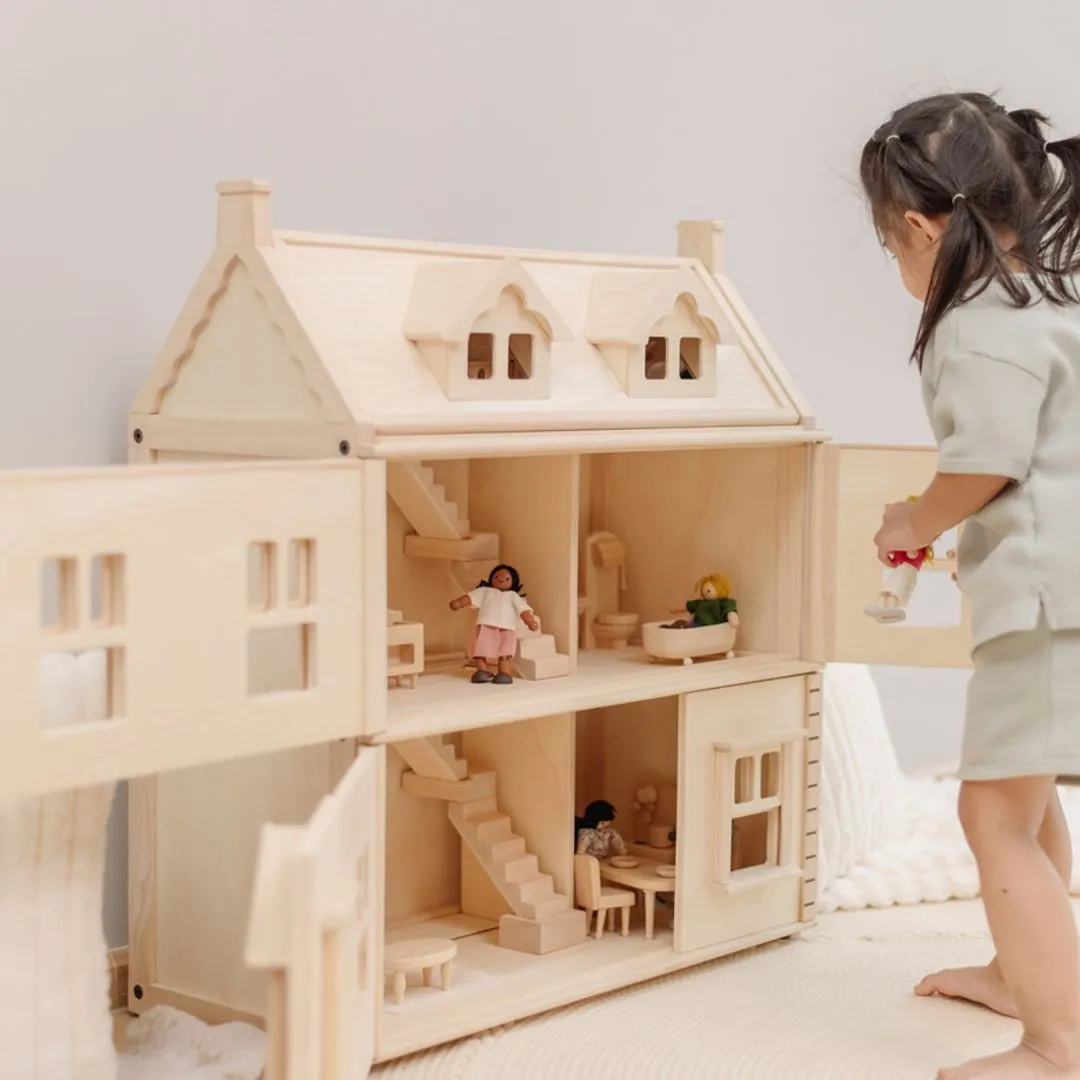 PlanToys Victorian maison poupée 3 étages bois