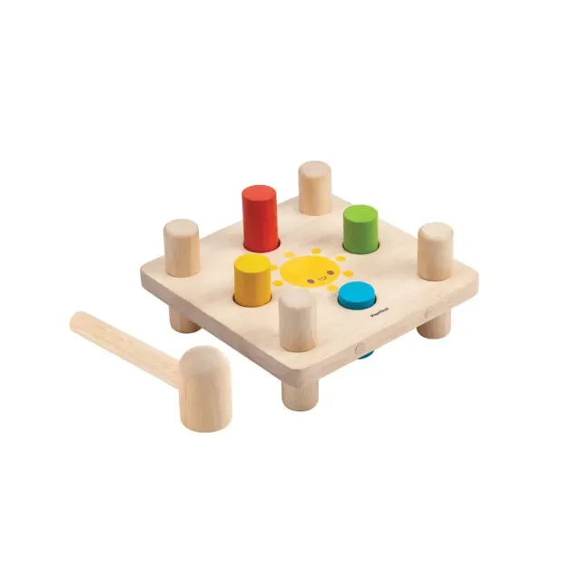 PlanToys Hammer Peg banc à marteler bois 6 pièces