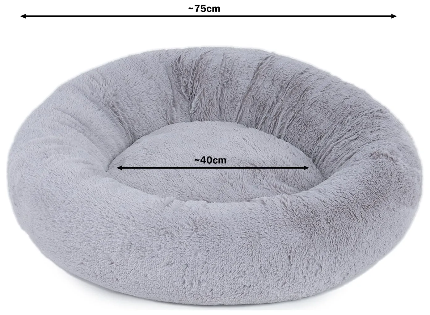 Velinda Lit Donut Nuage Chien Chat 75cm Noir
