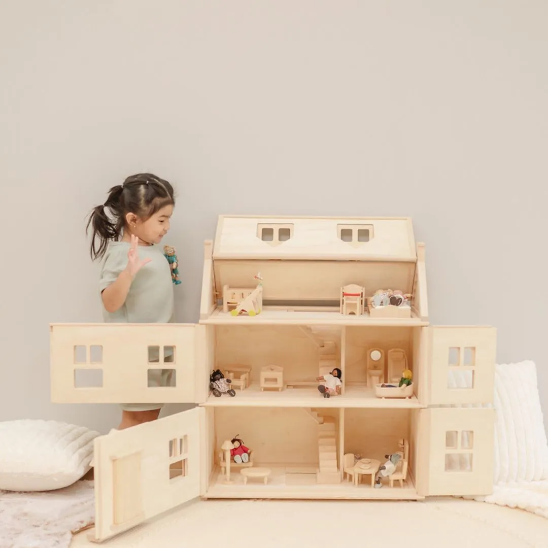 PlanToys Victorian maison poupée 3 étages bois