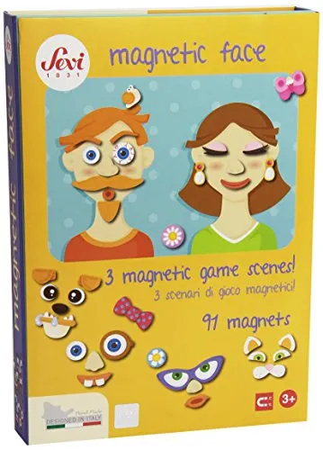 Sevi 82847 puzzle magnétique visage bois 91 pièces